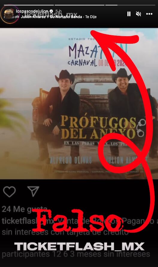 Julión Álvarez previene a sus fans de intento de fraude para el concierto en Mazatlán