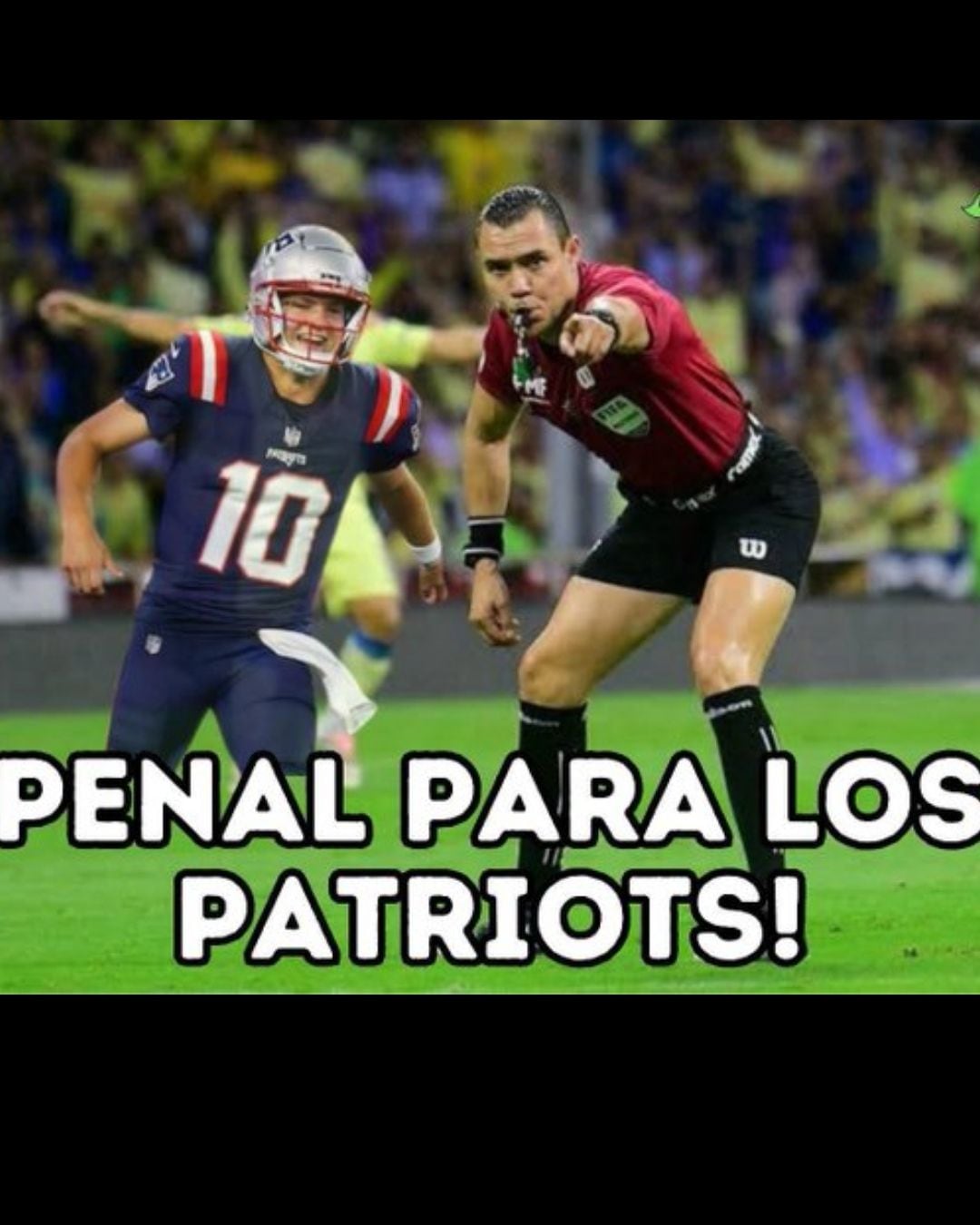 Meme Club América y New England Patriots.