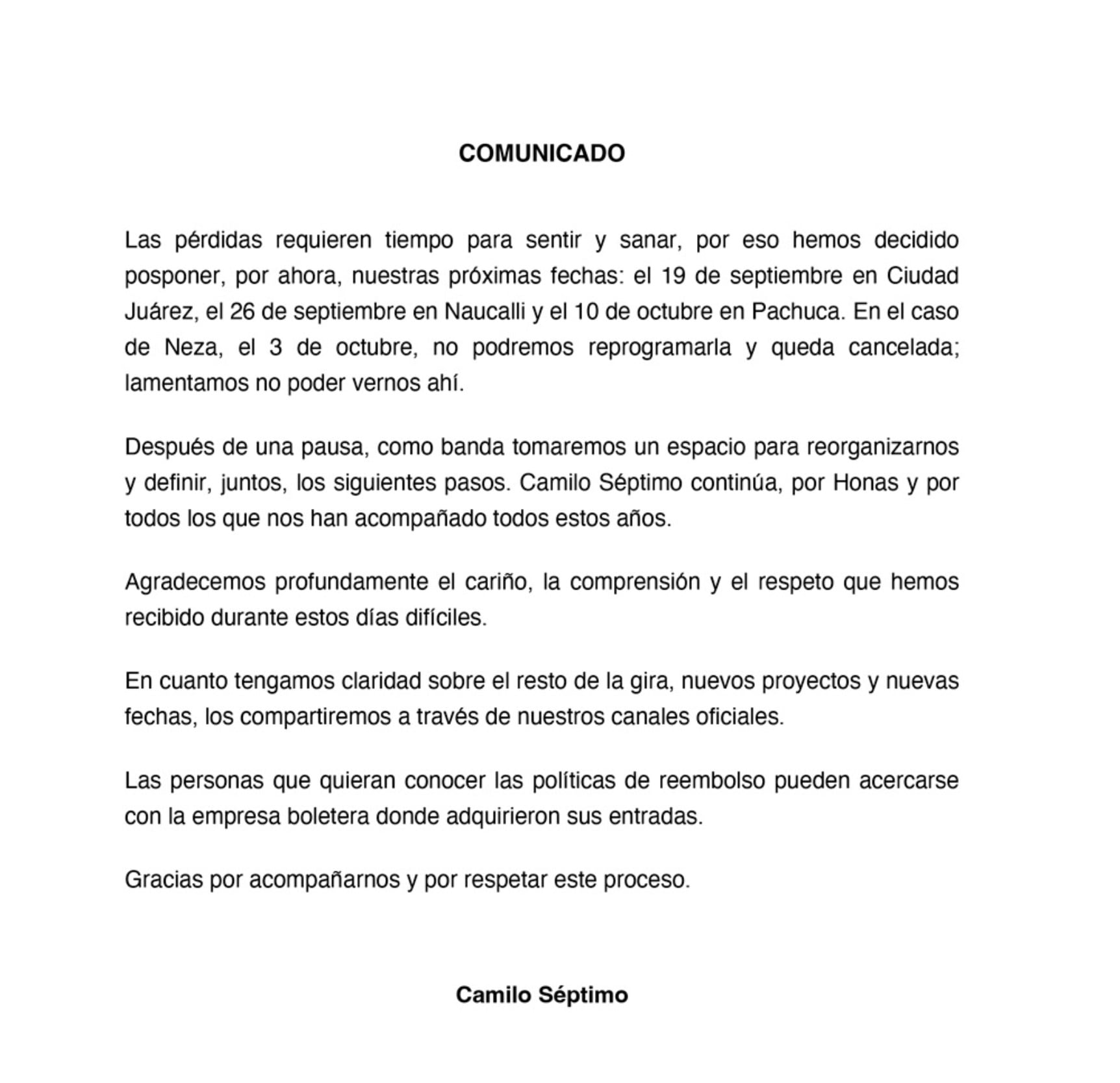 Camilo Séptimo se tomará un tiempo tras el asesinato de Jonathan Meléndez