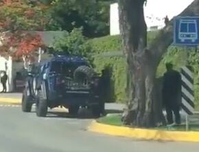 Camiones blindados en casa de Gobierno de Tamaulipas