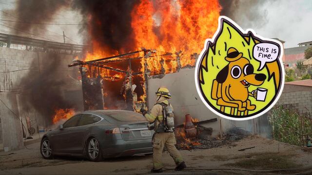 Tesla conectado a un poste de CFE se incendió