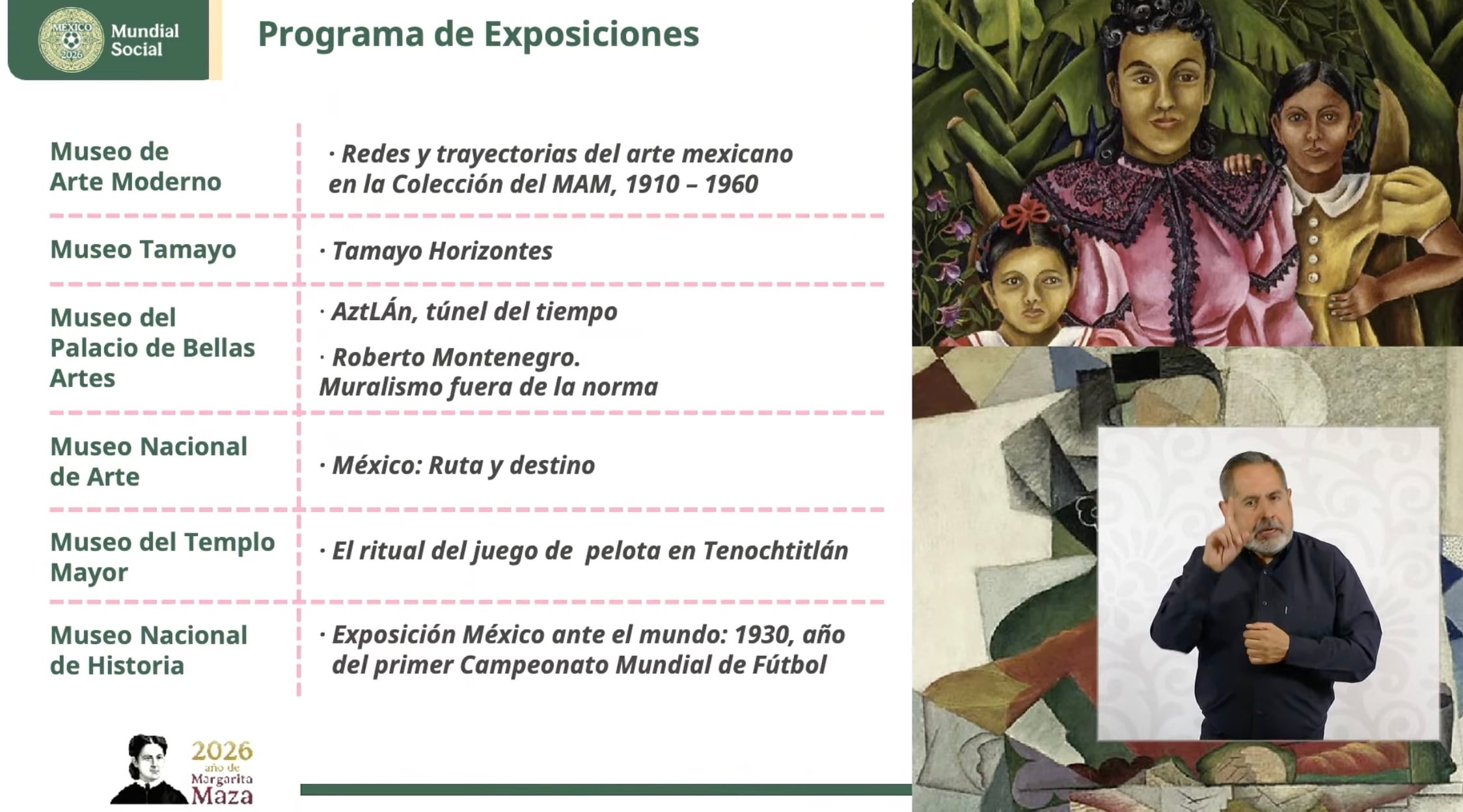 Secretaría de Cultura presenta agenda cultural para el Mundial 2026