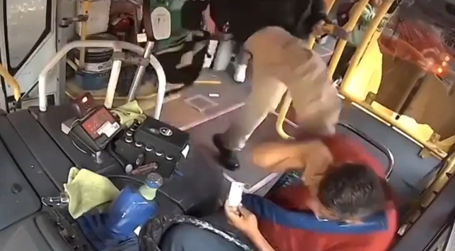 Video del hombre que golperó al conductor de un camión en Guadalajara