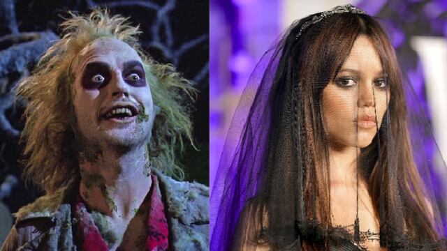 Michael Keaton y Jenna Ortega en Beetlejuice 2