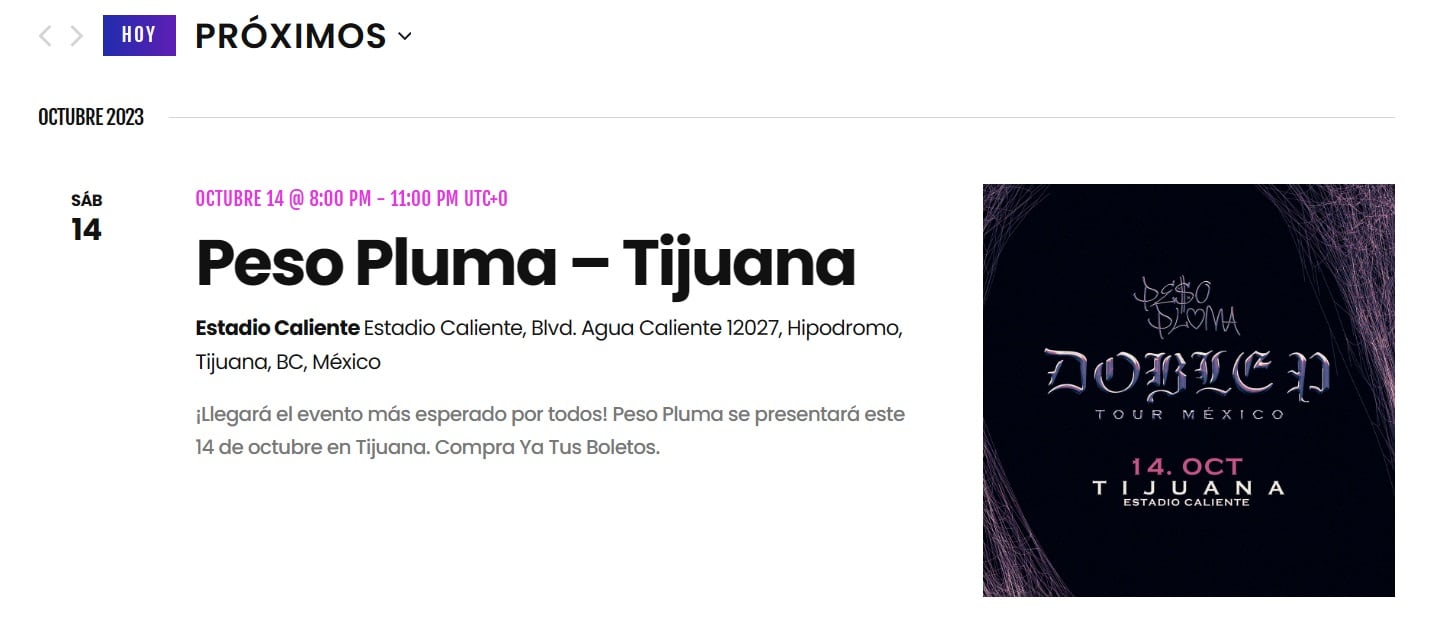 Boletos Peso Pluma Tijuana