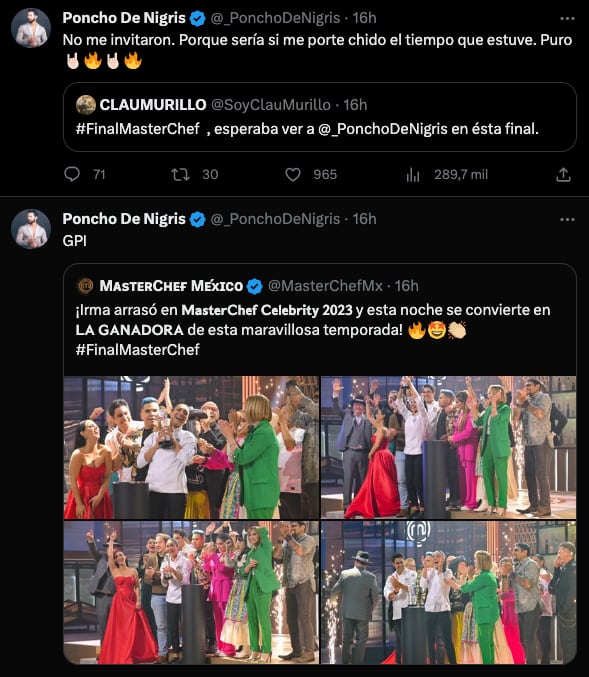 Poncho de Nigris revela que lo invitaron a la final de MasterChef Celebrity 2023