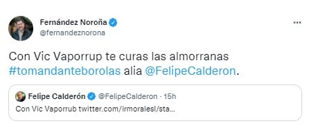 Fernández Noroña recomienda a Calderón usar vaporub