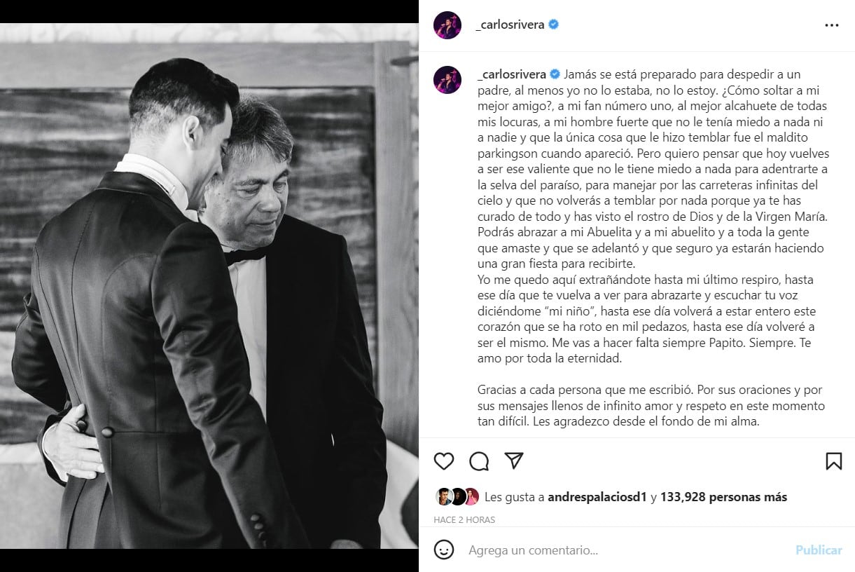 Carlos RIvera se despide de su padre