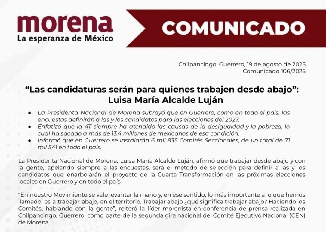 Morena revela método de selección de candidatos