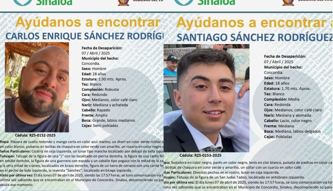 Santiago y Carlos Enrique Sánchez Rodríguez de Querétaro, son encontrados en fosas de Sinaloa