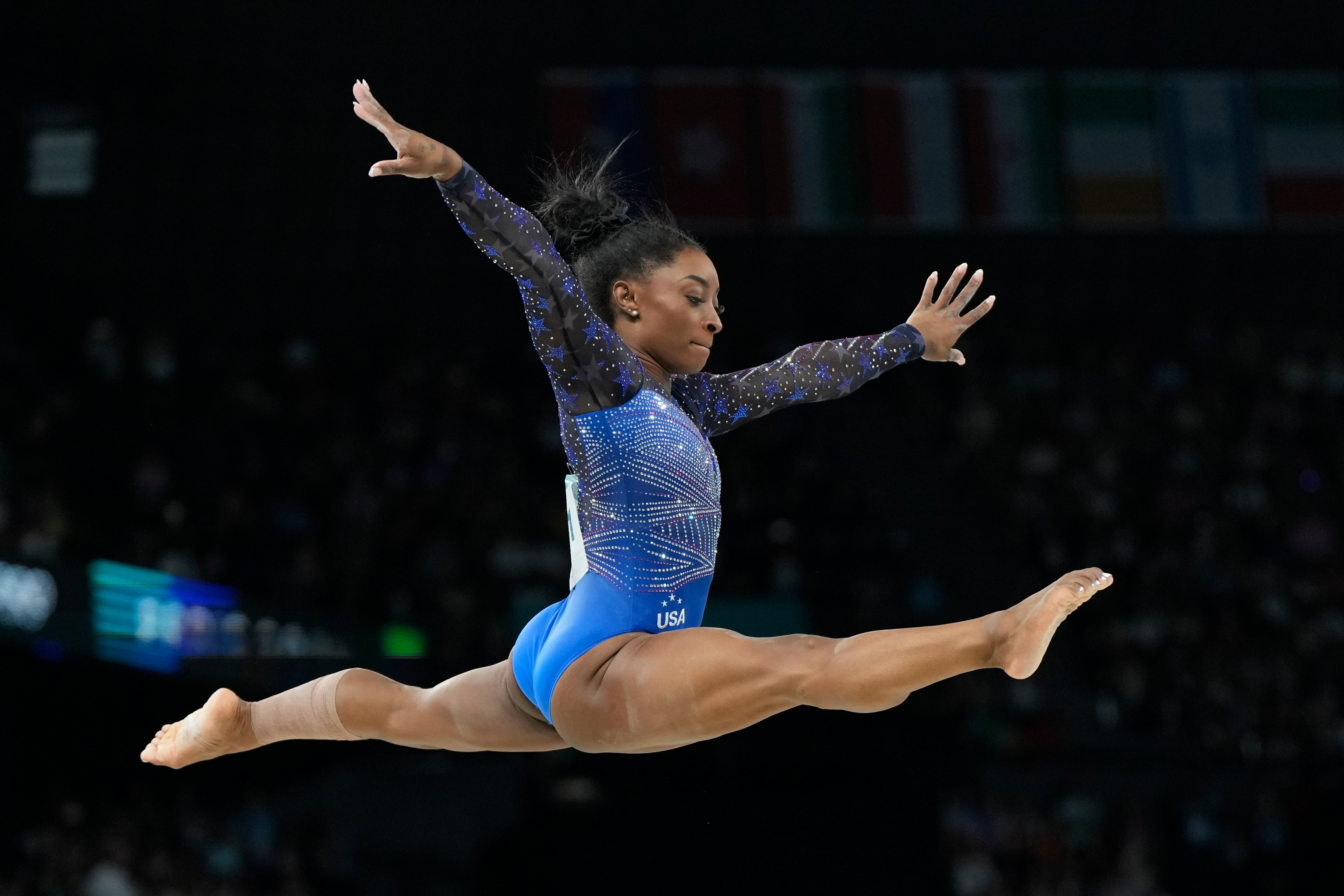 Simone Biles en los Juegos Olímpicos de París 2024.