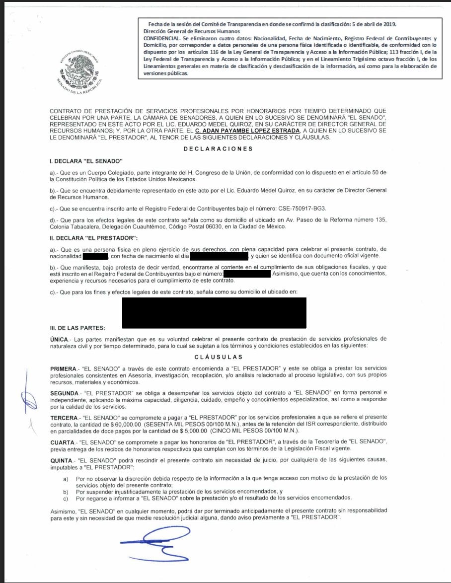Adán Augusto López: su hijo mayor también recibió pagos