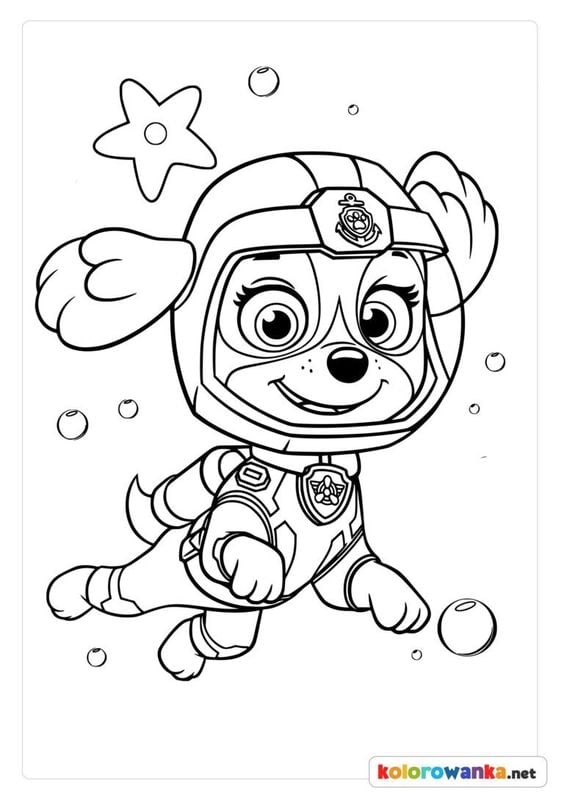 Dibujos de Skye y las cachorras de Paw Patrol para colorear por el Día Internacional de la Niña