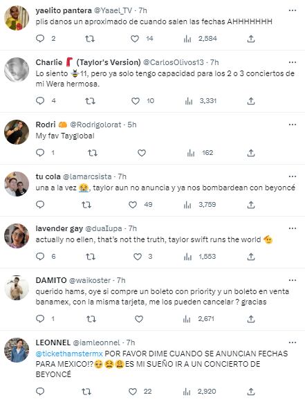 Reacciones al posible concierto de Beyoncé en México