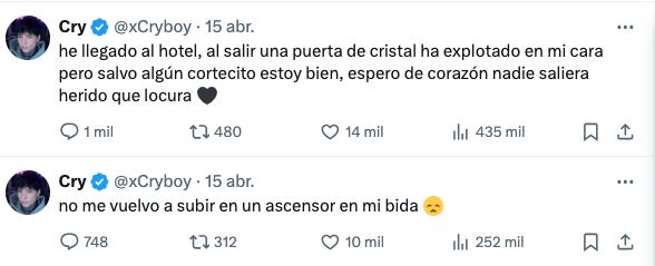 Cry quedó atrapado en un elevador en Perú