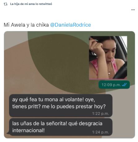 Dicen a Daniela Rodrice que es una desgracia internacional.
