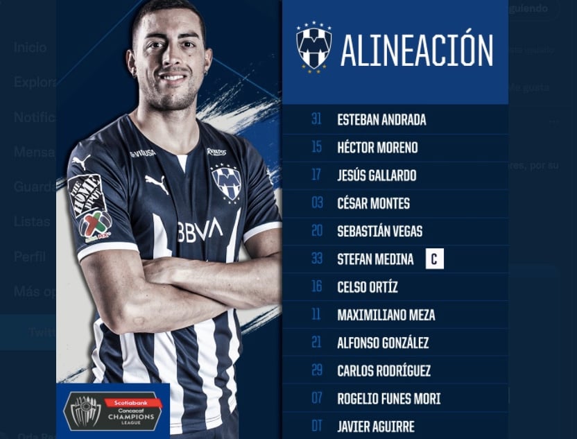 Alineación de Rayados vs América para la final de Concachampions 2021
