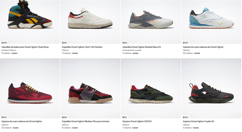 Reebok x Street Fighter: Ya están disponibles.