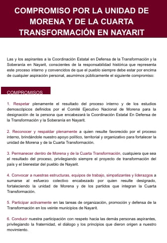 Geraldine Ponce firma compromiso de unidad en Nayarit