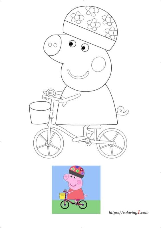 Dibujos de Peppa Pig de vacaciones para colorear