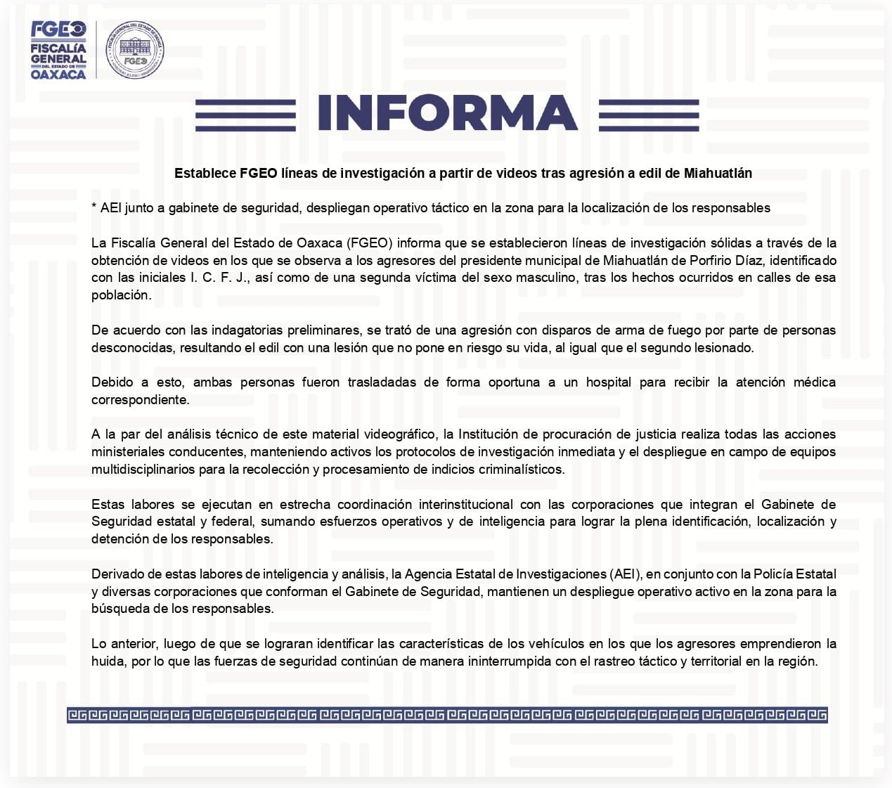 Alcalde de Miahuatlán de Porfirio Díaz resulta herido