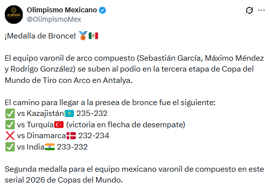 México celebra: Andrea Becerra se lleva el oro en la Copa del Mundo de Tiro con Arco.