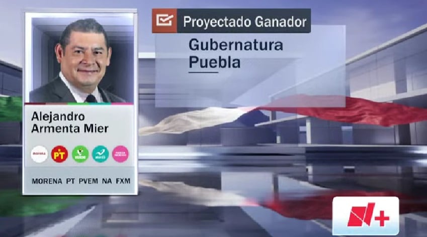 Televisa adelanta triunfo de Alejandro Armenta en Puebla