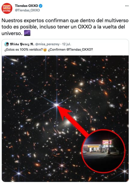 Oxxo: meme del telescopio James Webb