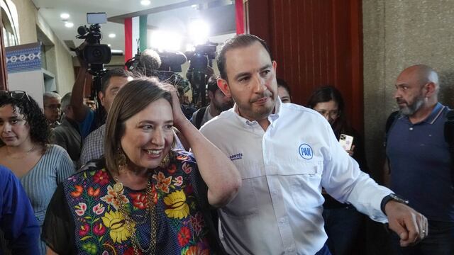 Marko Cortés, presidente del PAN, y Xóchitl Gálvez, representante para la candidatura a la presidencia por Frente Amplio por México