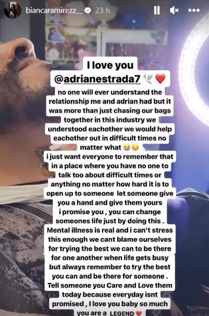 Bianca Ramírez se despide de Adrián Estrada