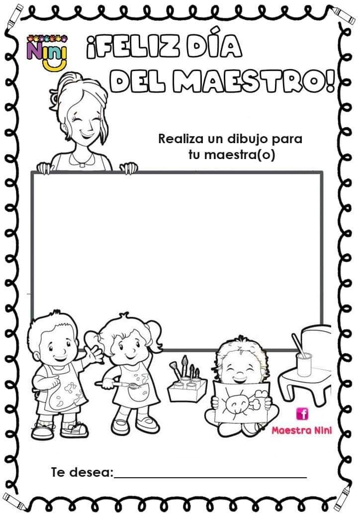 Dibujos de maestros para colorear por el Día del Maestro el 15 de mayo