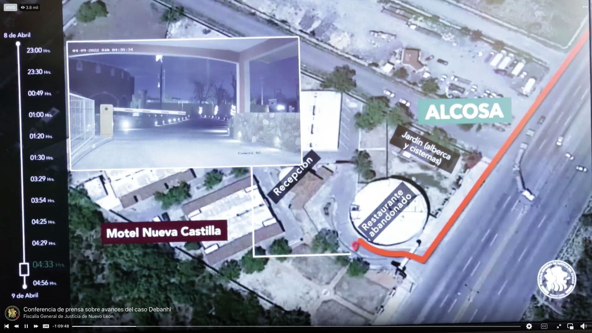Camino que tomó Debanhi de la empresa Alcosa al Motel Nueva Castilla