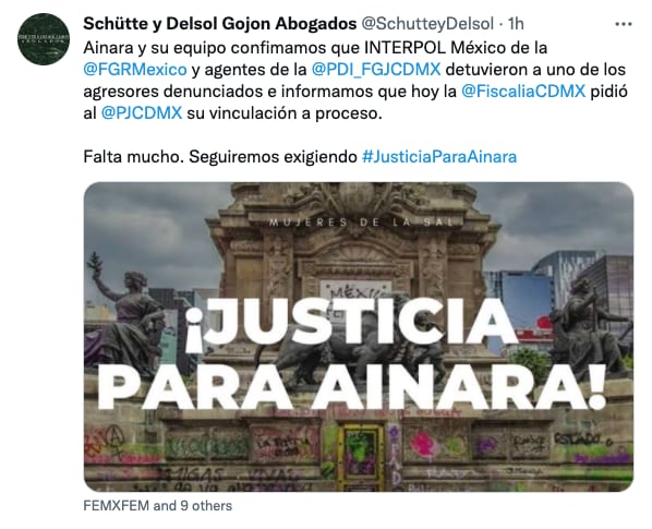 Tuit de abogados de Ainara