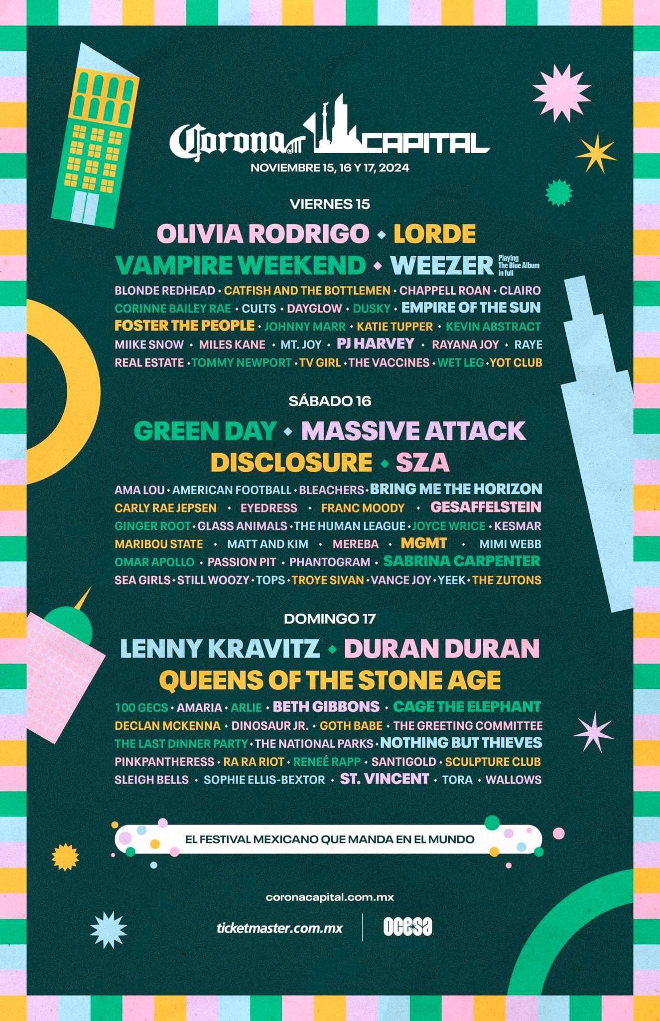 Cartel del Corona Capital 2024 filtrado: Quiénes serían los teloneros por días y line up completo