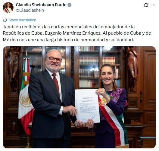 Sheinbaum resalta la hermandad de México en encuentro con embajadores
