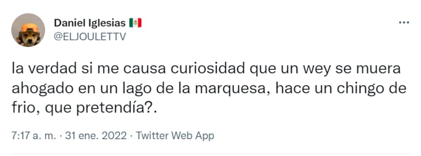 Usuario de Twitter opina sobre la muerte del joven en La Marquesa