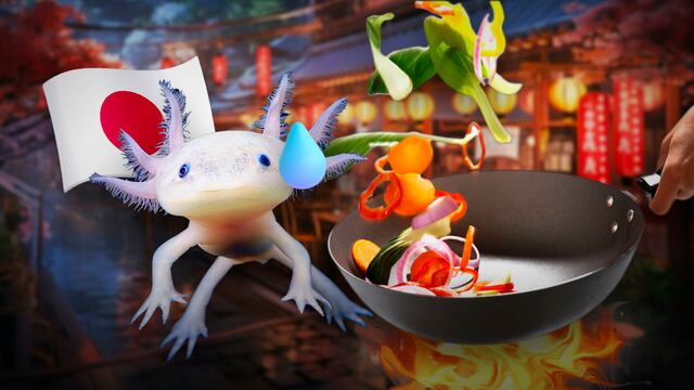 Ajolotes fritos de venta en Japón