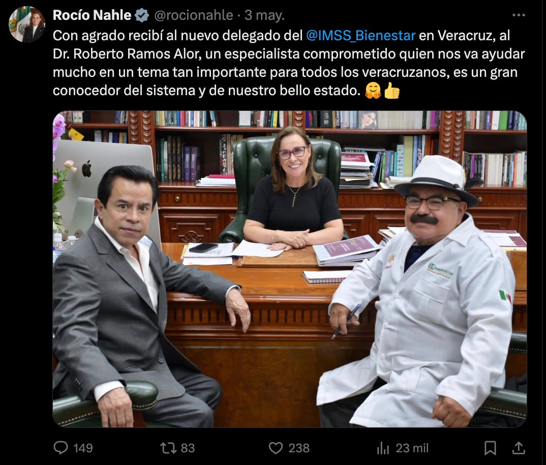 Rocío Nahle y su reunión con exsecretario de salud denunciado