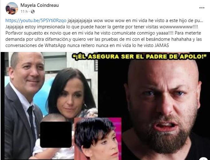 Mayela Laguna arremete contra la información de que Alfonso Sánchez es el padre de Apolo.