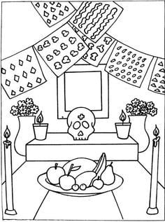 Altar de muertos, dibujos