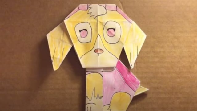 Skye de Paw Patrol de origami fácil: Paso a paso para hacer a la cachorrita de papel