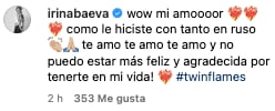 Irina Baeva le expresa amor a Gabriel Soto