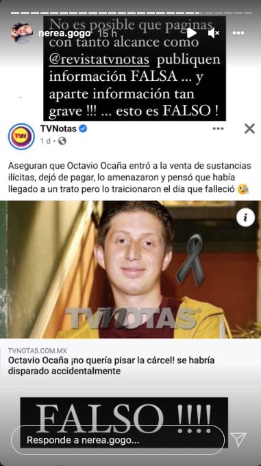 Nerea Godínez pide no difundir información falsa