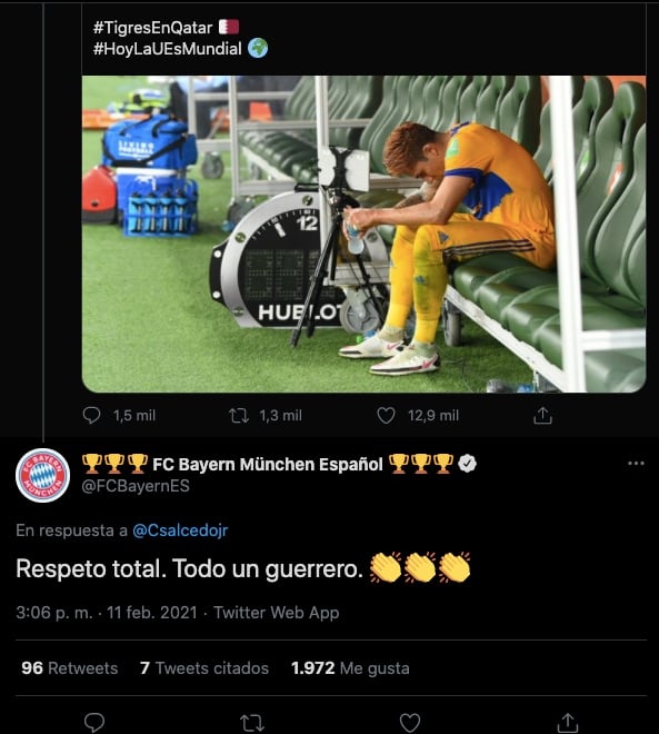 Respuesta del Bayern a Carlos Salcedo