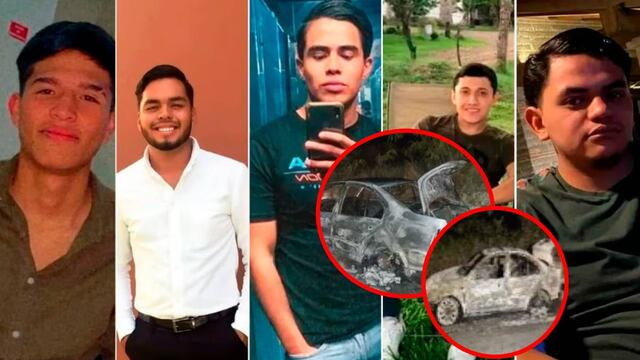 Carro calcinado de jóvenes desaparecidos