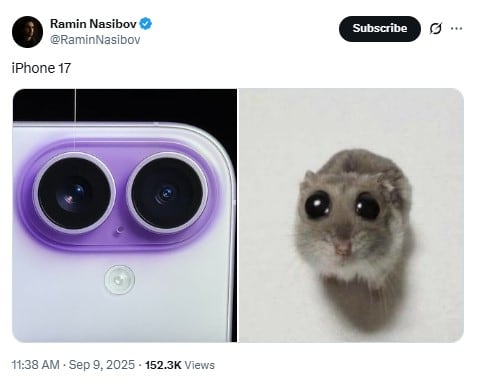 Memes sobre el anuncio del iPhone 17