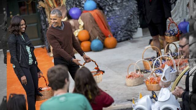 El pequeño papa acudió a recibir dulces en la celebración de Halloween que cada año organiza la Casa Blanca.