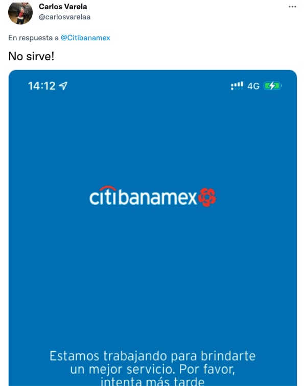 Reportan fallas en app de Banamex