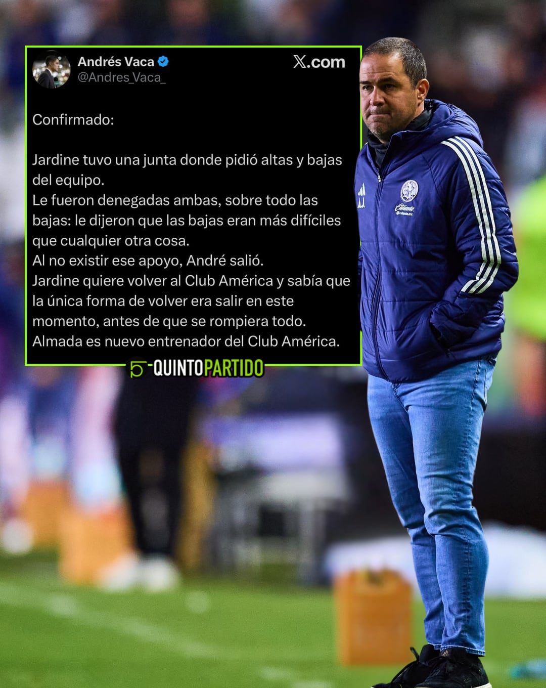 La revelación de Andrés Vaca sobre la salida de Jardine.