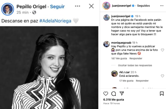 Juan José Origel se deslinda de la "muerte" de Adela Noriega